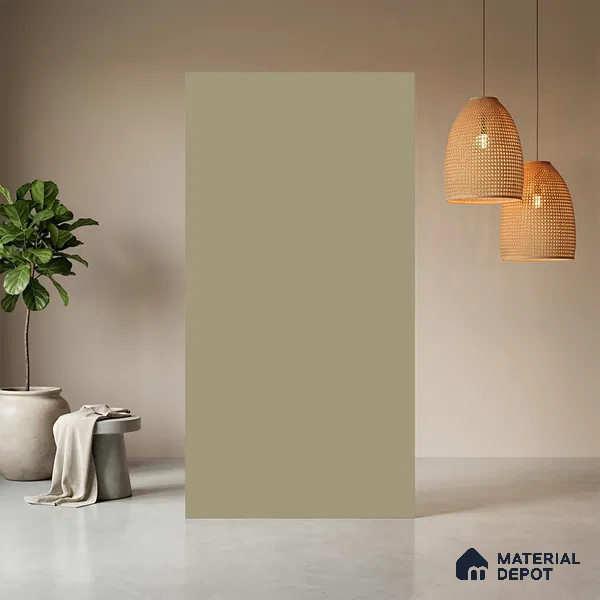 Beige Solid Colors look Ferrero 1E212 SMT Light Ivory Mist 8 ft x 4 ft Satin Matt Finish Decorative Laminate - 1 mm | Suitable for Living Room, Kitchen, Office | Matching E3 Edgeband Code - (1054)