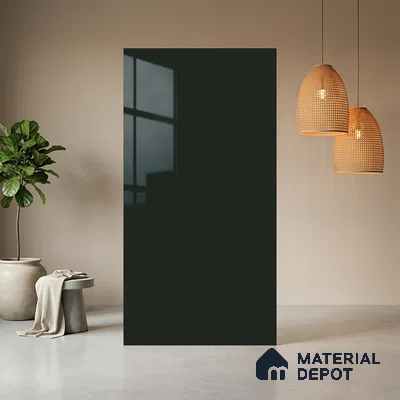 Green Solid Colors look Ferrero 1E209 HGL Charcoal Green 8 ft x 4 ft High Gloss Finish Decorative Laminate - 1 mm | Suitable for Living Room, Kitchen, Office | Matching Square One Edgeband Code - (2024)