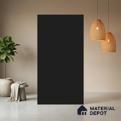 Brown Solid Colors look Ferrero 1E190 SF Midnight Graphite Grey 8 ft x 4 ft Suede Finish Decorative Laminate - 1 mm | Suitable for Living Room, Kitchen, Office | Matching E3 Edgeband Code - (1006)