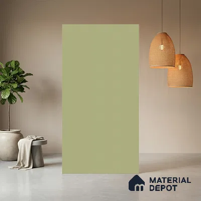 Pistachio Green Fluted Solid Color Look WMF 929 8 ft x 4 ft Texture Finish Decorative Laminate - 1 mm | Suitable for TV Unit, Wardrobe, Kitchen Cabinets