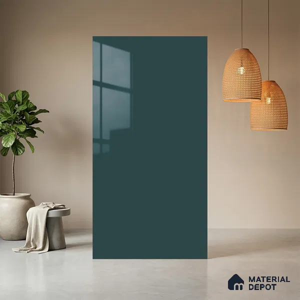 Sapphire Blue Solid Colors Look HG 914 8 ft x 4 ft High Gloss Finish Decorative Laminate - 1 mm | Suitable for Living Room, Kitchen, Office
