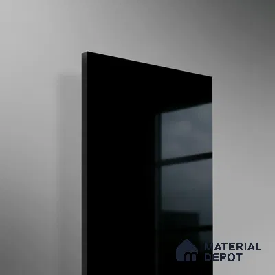 Black Solid Colors Look HG 953 8 ft x 4 ft High Gloss Finish Decorative Laminate - 1 mm | Suitable for Living Room, Kitchen, Office