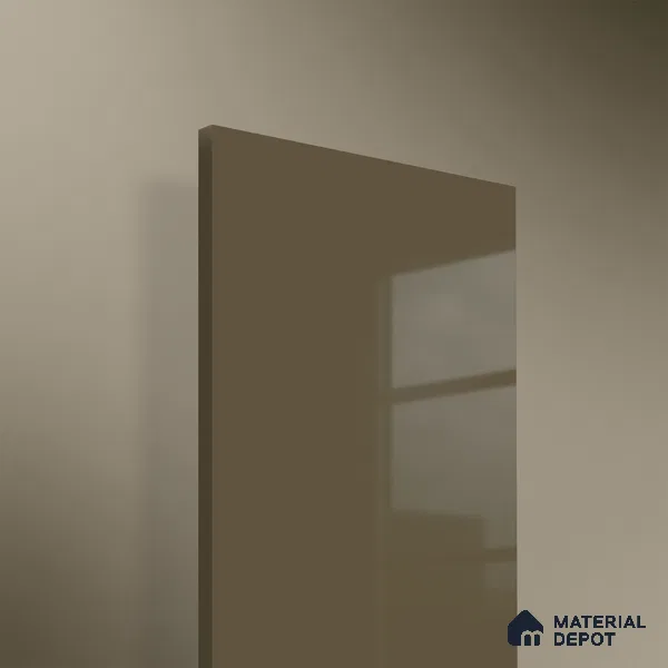 Light Brown Solid Colors Look HG 938 8 ft x 4 ft High Gloss Finish Decorative Laminate - 1 mm | Suitable for Living Room, Kitchen, Office