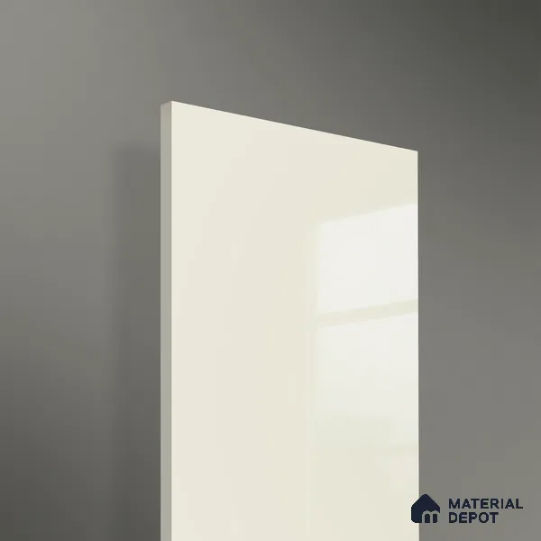 Off White Solid Colors Look HG 943 8 ft x 4 ft High Gloss Finish Decorative Laminate - 1 mm | Suitable for Living Room, Kitchen, Office