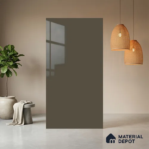 Misty Slate Solid Colors Look HG 508 8 ft x 4 ft High Gloss Finish Decorative Laminate - 1 mm | Suitable for Living Room, Kitchen, Office