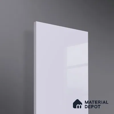 White Solid Colors Look HG 901 8 ft x 4 ft High Gloss Finish Decorative Laminate - 1 mm | Suitable for Living Room, Kitchen, Office