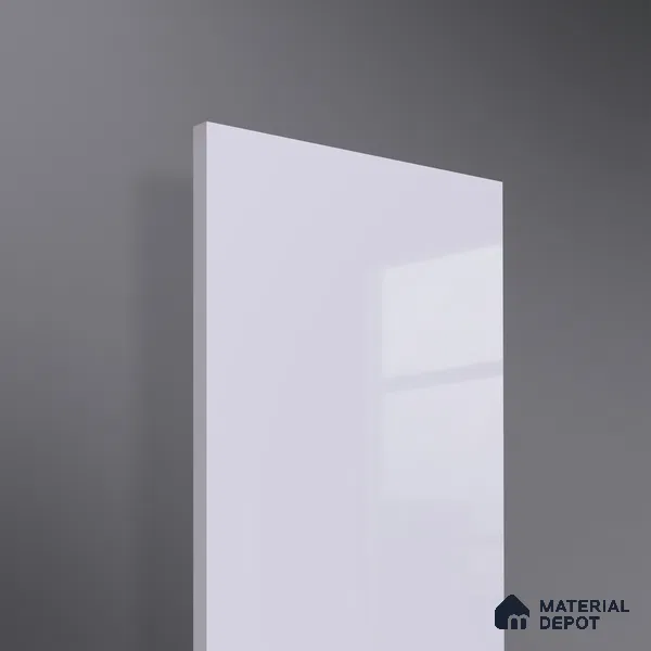 White Solid Colors Look HG 901 8 ft x 4 ft High Gloss Finish Decorative Laminate - 1 mm | Suitable for Living Room, Kitchen, Office