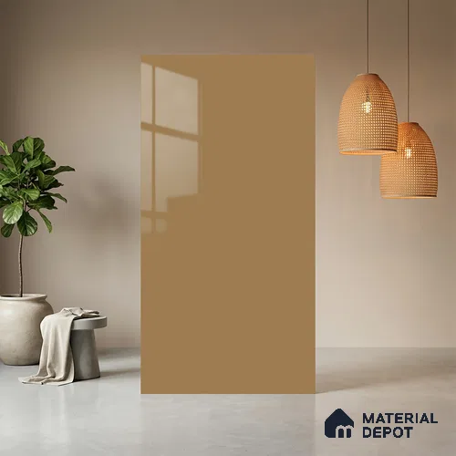 Pale Goldenrod Solid Colors Look LM 23710 T 8 ft x 4 ft High Gloss Finish Decorative Laminate - 1 mm | Suitable for Living Room, Kitchen, Office