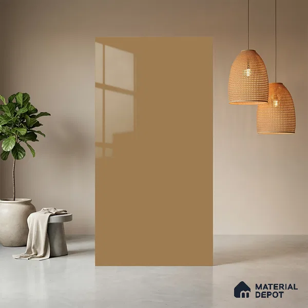 Pale Goldenrod Solid Colors Look HG 904 8 ft x 4 ft High Gloss Finish Decorative Laminate - 1 mm | Suitable for Living Room, Kitchen, Office