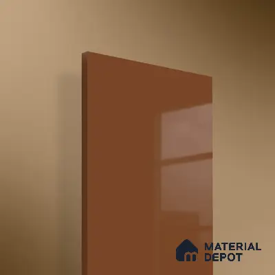 Ochre Brown Solid Colors Look HG 902 8 ft x 4 ft High Gloss Finish Decorative Laminate - 1 mm | Suitable for Living Room, Kitchen, Office