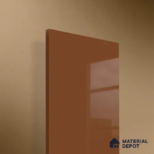 Ochre Brown Solid Colors Look HG 902 8 ft x 4 ft High Gloss Finish Decorative Laminate - 1 mm | Suitable for Living Room, Kitchen, Office