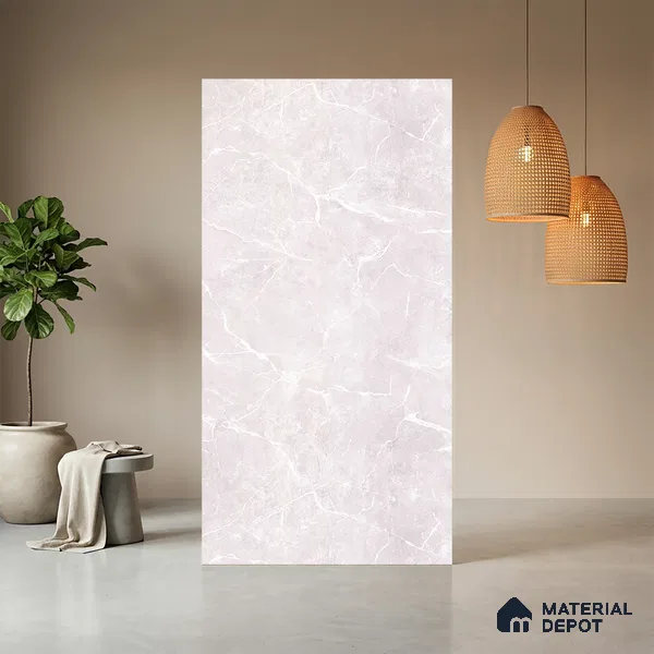 Grey Marble Look LM 10853 8 ft x 4 ft Matte Finish Decorative Laminate - 1 mm | Suitable for TV Unit, Wardrobe, Kitchen Cabinets
