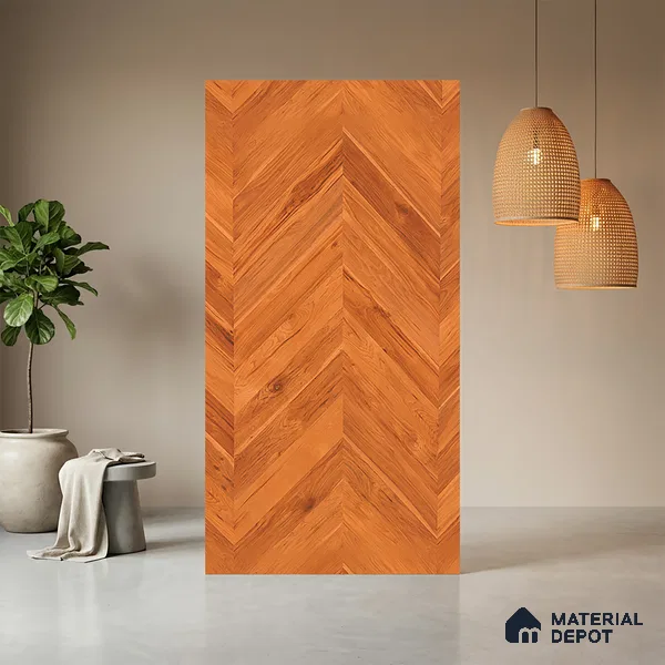 Wooden Look LM 10882 3D Square 8 ft x 4 ft Texture Finish Decorative Laminate - 1 mm | Suitable for TV Unit, Wardrobe, Kitchen Cabinets
