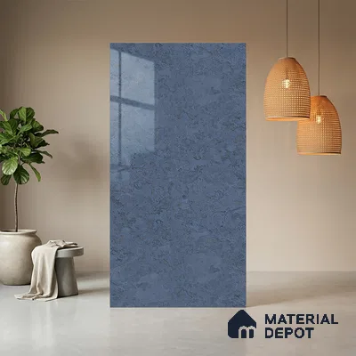 Grey Marble Look LM 10889 8 ft x 4 ft Glossy Finish Decorative Laminate - 1 mm | Suitable for TV Unit, Wardrobe, Kitchen Cabinets