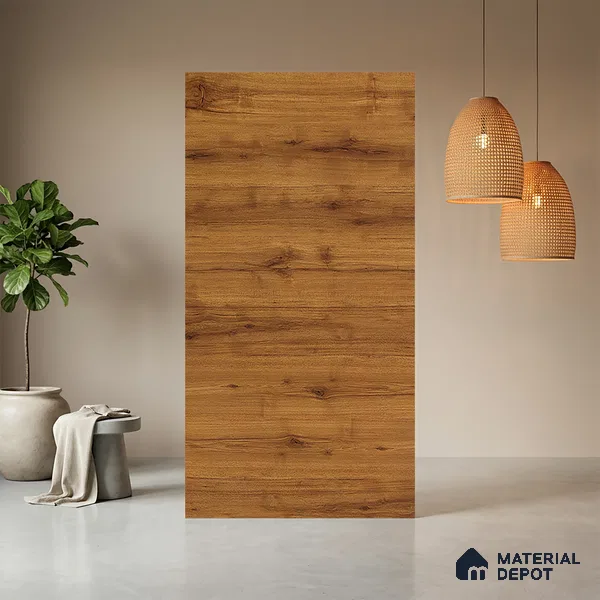 Wooden Look LM 10942 Chamois Tropical 8 ft x 4 ft Texture Finish Decorative Laminate - 1 mm | Suitable for TV Unit, Wardrobe, Kitchen Cabinets