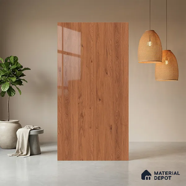 Wooden Look LM 10958 Blonde Base 8 ft x 4 ft Glossy Finish Decorative Laminate - 1 mm | Suitable for TV Unit, Wardrobe, Kitchen Cabinets