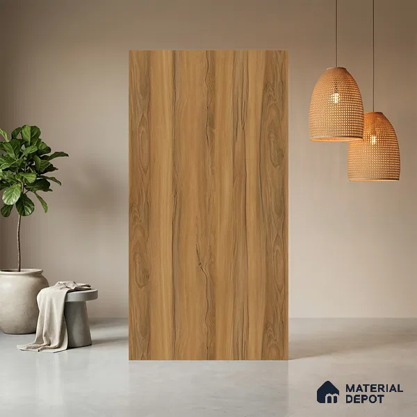 Wooden Look LM 10960 Arizona Walnut 8 ft x 4 ft Suede Finish Decorative Laminate - 1 mm | Suitable for TV Unit, Wardrobe, Kitchen Cabinets