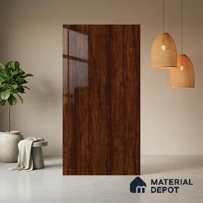 Wooden Look LM 21011 8 ft x 4 ft High Gloss Finish Decorative Laminate - 1 mm | Suitable for TV Unit, Wardrobe, Kitchen Cabinets