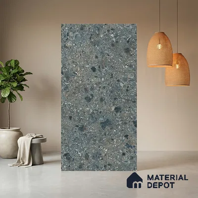 Grey Terrazzo Look LM 21015 8 ft x 4 ft Texture Finish Decorative Laminate - 1 mm | Suitable for TV Unit, Wardrobe, Kitchen Cabinets