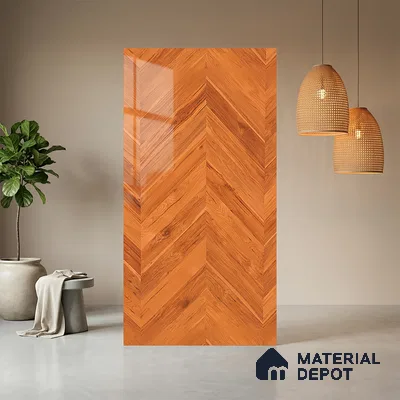 Wooden Look LM 21016 8 ft x 4 ft High Gloss Finish Decorative Laminate - 1 mm | Suitable for TV Unit, Wardrobe, Kitchen Cabinets