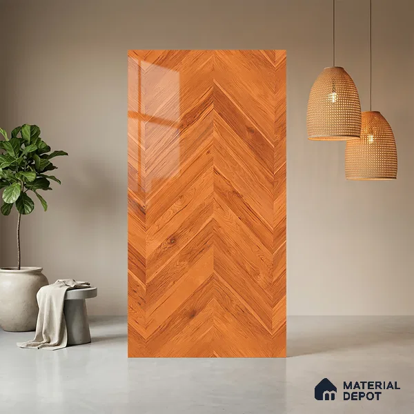 Wooden Look LM 21016 8 ft x 4 ft High Gloss Finish Decorative Laminate - 1 mm | Suitable for TV Unit, Wardrobe, Kitchen Cabinets