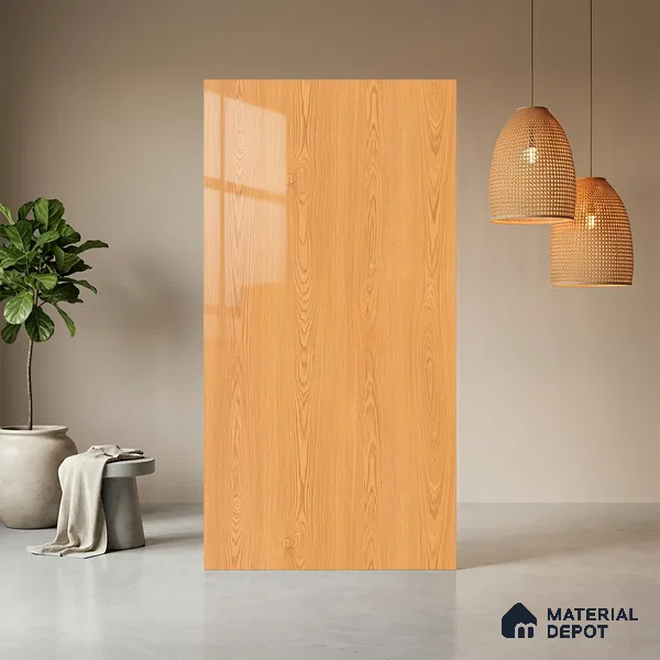 Wooden Look LM 21019 8 ft x 4 ft High Gloss Finish Decorative Laminate - 1 mm | Suitable for TV Unit, Wardrobe, Kitchen Cabinets
