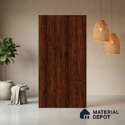 Wooden Look LM 21043 8 ft x 4 ft Suede Finish Decorative Laminate - 1 mm | Suitable for TV Unit, Wardrobe, Kitchen Cabinets