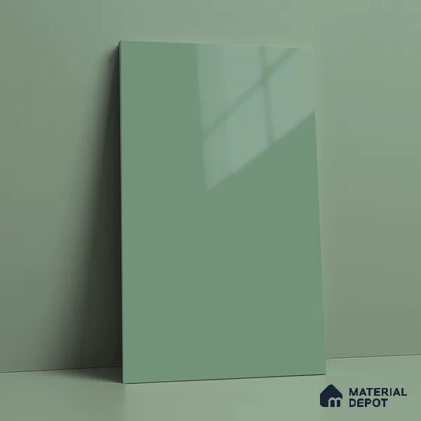 LM 21048 Cyan High Gloss Finish 8 ft x 4 ft Decorative Laminate - 1 mm | Suitable for Living Room, Kitchen, Office
