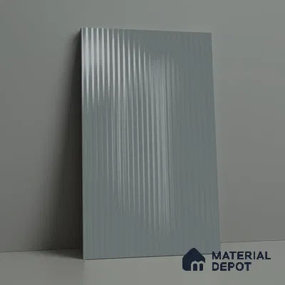 Fluted Solid Color Look LM 21060 C Skyline High Gloss Finish 8 ft x 4 ft Decorative Laminate - 1 mm | Suitable for TV Unit, Wardrobe, Kitchen Cabinets