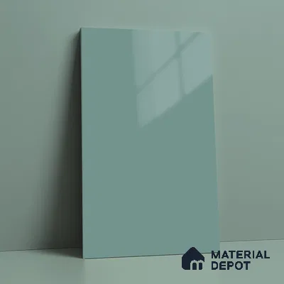 LM 21064 Breezy Blue High Gloss Finish 8 ft x 4 ft Decorative Laminate - 1 mm | Suitable for Living Room, Kitchen, Office