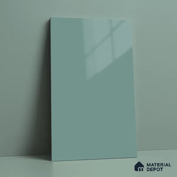 LM 21064 Breezy Blue High Gloss Finish 8 ft x 4 ft Decorative Laminate - 1 mm | Suitable for Living Room, Kitchen, Office