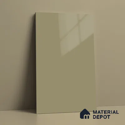 LM 21065 Beige Solid Color High Gloss Finish 8 ft x 4 ft Decorative Laminate - 1 mm | Suitable for Living Room, Kitchen, Office