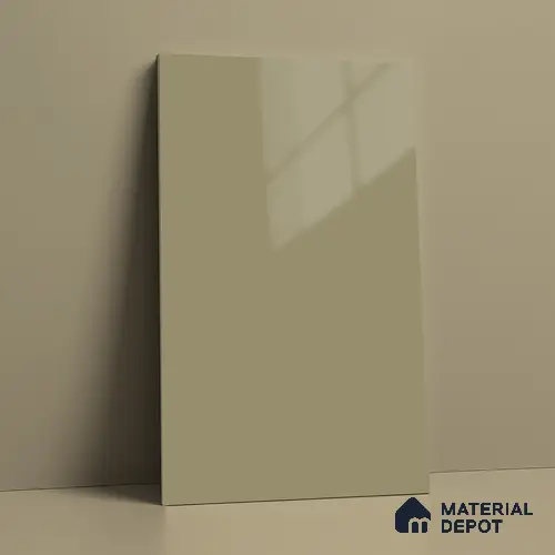 LM 21065 Beige Solid Color High Gloss Finish 8 ft x 4 ft Decorative Laminate - 1 mm | Suitable for Living Room, Kitchen, Office