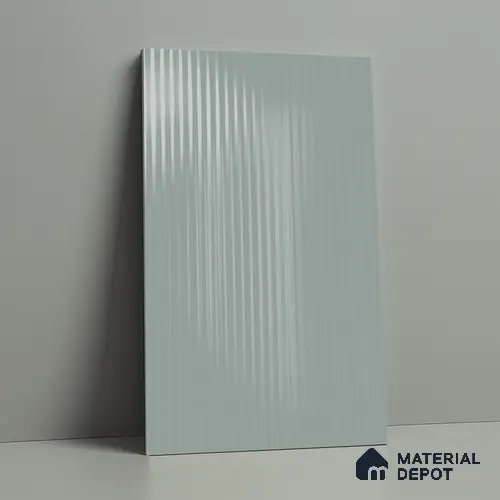 Fluted Solid Color Look LM 21068 B Azure High Gloss Finish 8 ft x 4 ft Decorative Laminate - 1 mm | Suitable for TV Unit, Wardrobe, Kitchen Cabinets