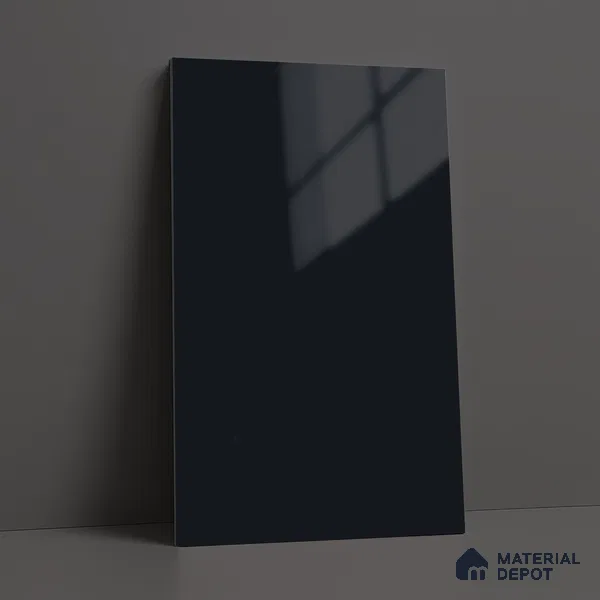 LM 21070 Midnight Navy High Gloss Finish 8 ft x 4 ft Decorative Laminate - 1 mm | Suitable for Living Room, Kitchen, Office