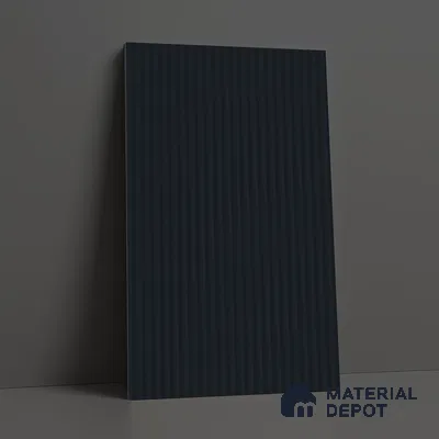 Fluted Solid Color Look LM 21070 E Midnight Navy Bamboo Texture Finish 8 ft x 4 ft Decorative Laminate - 1 mm | Suitable for TV Unit, Wardrobe, Kitchen Cabinets