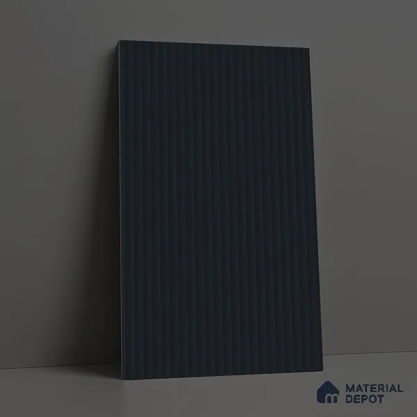 Fluted Solid Color Look LM 21070 E Midnight Navy Bamboo Texture Finish 8 ft x 4 ft Decorative Laminate - 1 mm | Suitable for TV Unit, Wardrobe, Kitchen Cabinets