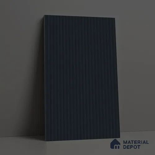 Fluted Solid Color Look LM 21070 E Midnight Navy Bamboo Texture Finish 8 ft x 4 ft Decorative Laminate - 1 mm | Suitable for TV Unit, Wardrobe, Kitchen Cabinets