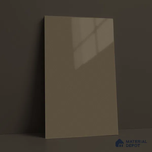 Taupe Brown Solid Color Acrylic Laminate LM 24327 8 ft x 4 ft High Gloss Finish - 1.5 mm | Matching Edgeband code - EB 02117 | Suitable for Living Room, Kitchen, Office