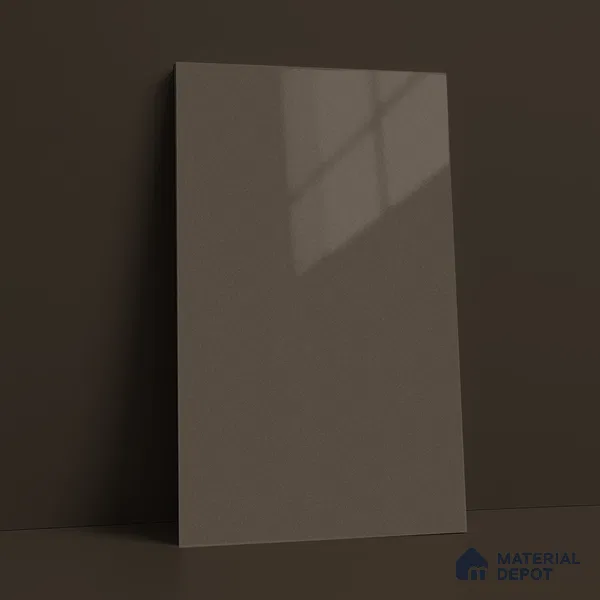 Taupe Grey Solid Color Acrylic Laminate LM 24328 8 ft x 4 ft High Gloss Finish - 1.5 mm | Matching Edgeband code - EB 02118 | Suitable for Living Room, Kitchen, Office