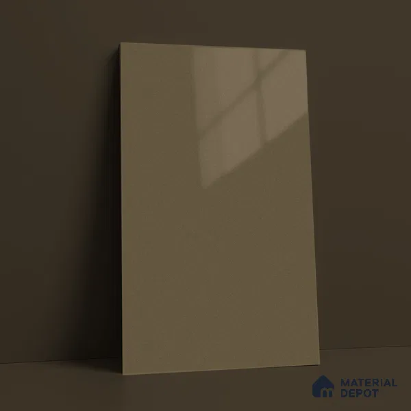 Taupe Brown Solid Color Acrylic Laminate LM 24329 8 ft x 4 ft High Gloss Finish - 1.5 mm | Matching Edgeband code - EB 02119 | Suitable for Living Room, Kitchen, Office