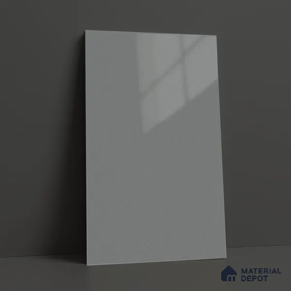 Light Grey Solid Color Acrylic Laminate LM 24334 8 ft x 4 ft High Gloss Finish - 1.5 mm | Matching Edgeband code - EB 02124 | Suitable for Living Room, Kitchen, Office