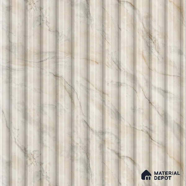 LM 26388 Flutura Elegance Silver 8 ft x 4 ft High Gloss Finish Acrylic Laminate - 1.5 mm | Suitable for TV Unit, Wardrobe, Cabinets