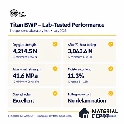 Oroply PL 00064 8 x 4 ft Titan BWP Grade | IS 5509 FR Certified Plywood - 6 mm | Warranty - 30 Years