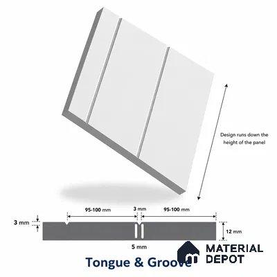 Linea Groove Wall 8 ft x 4 ft CNC Made HDHMR Panel - 12 mm