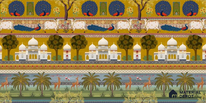 Bageecha Indian Garden Wallpaper Customised Sukoon Series Handmade Patterned Design (Customised Size Wallpaper)
