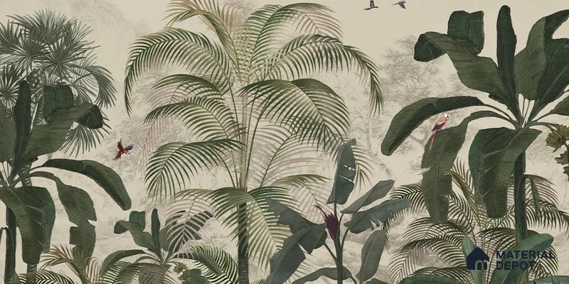 Coastal Life, Tropical Theme Wallpaper, Customised Sukoon Series Canvas Tropical Design (Customised Size Wallpaper)