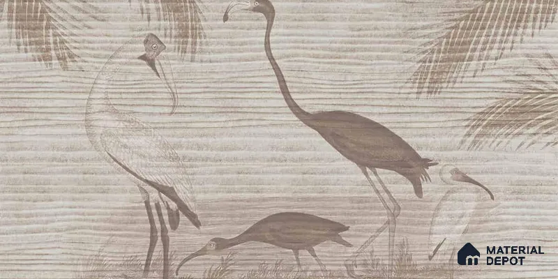 Faded Flamingo Design Wallpaper, Customized Sukoon Series Canvas Abstract Design (Customised Size Wallpaper)
