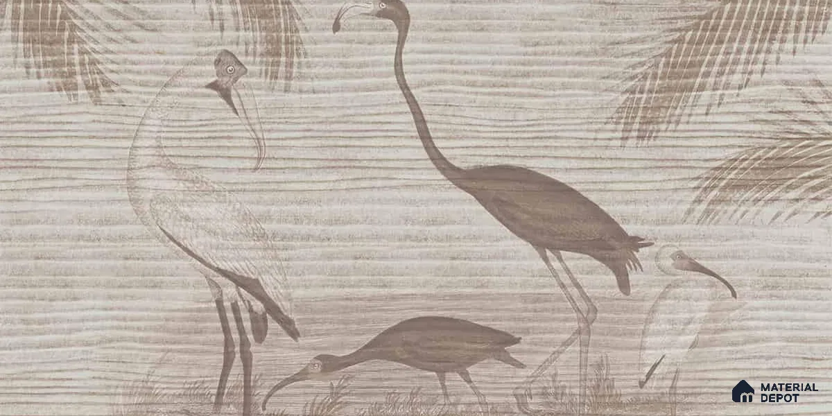 Faded Flamingo Design Wallpaper, Customized Sukoon Series Canvas Abstract Design (Customised Size Wallpaper)