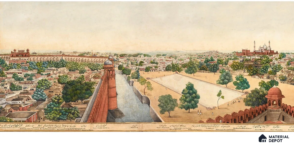 Imperial Delhi, Indian Scenic Wallpaper, Customised Sukoon Series Canvas Nature Design (Customised Size Wallpaper)